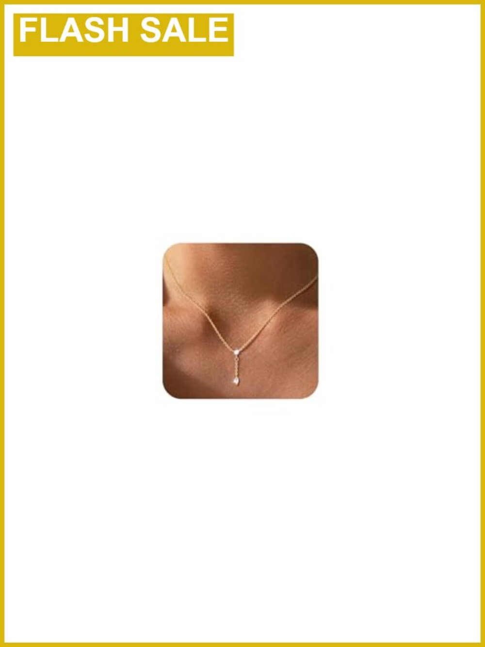 Dainty 14K Gold Plated Y-Shaped Cubic Zirconia Necklace